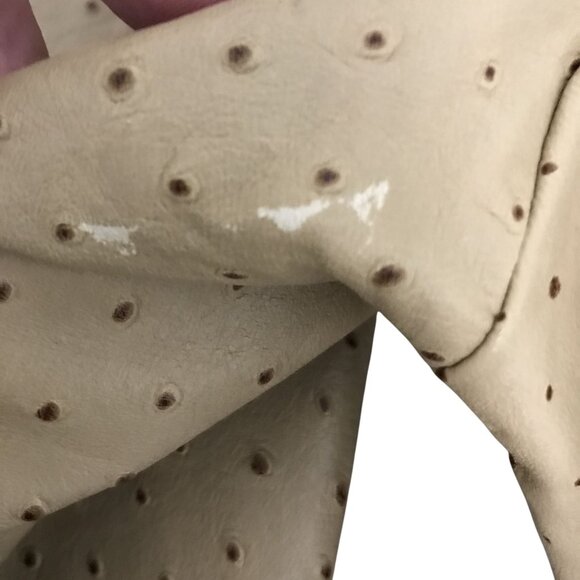 DANA BUCHMAN Woman Lambskin Leather Tan Ostrich Print Pants Size 18 Lined NWOT - Picture 8 of 13